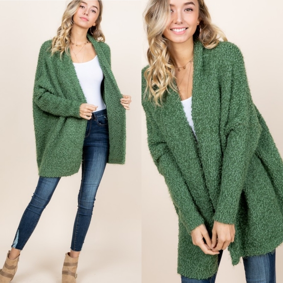 LAST 1! Gorgeous green popcorn cardigan - Picture 2 of 7
